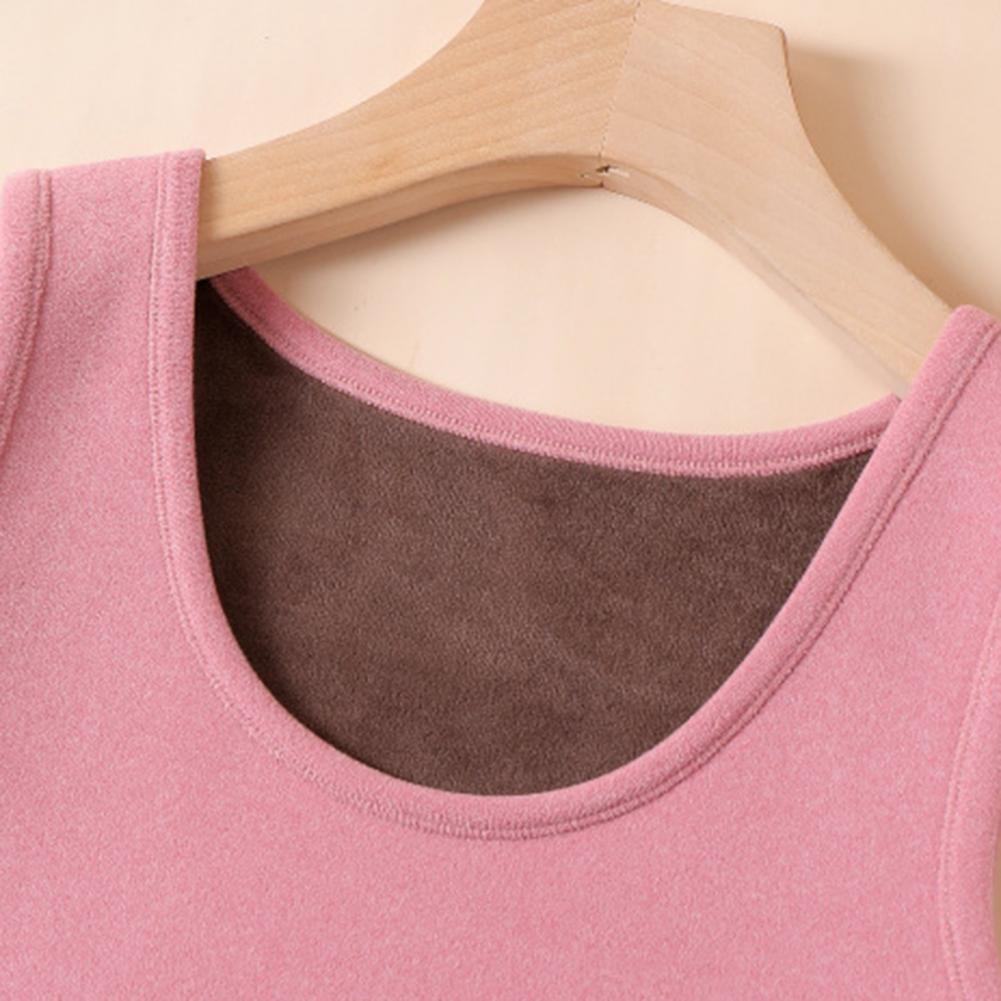 Fleece Lined Women Thermal Tan - Undershirt Crew Neck ulasan dan harga