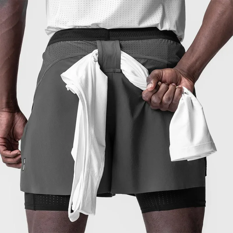 Men's 2in1 Running Shorts Quic - Compression Shorts Athletes ulasan dan harga